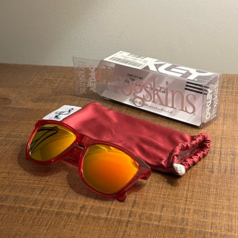 Oakley Frogskins Acid Pink with Fire Iridium Polarized Lenses 24-357